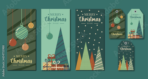 Affiche étiquette Noël vecteur