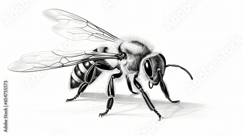 A drawing of a bee