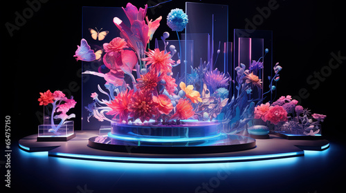 Dynamic 3D Stage Podium with Eye Catching and Beauty Light Show