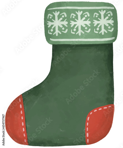 Cute Christmas Socks Holiday Winter Festival  Illustration photo