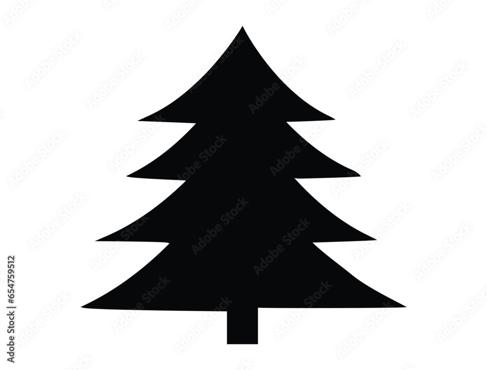 Christmas tree silhouette vector art