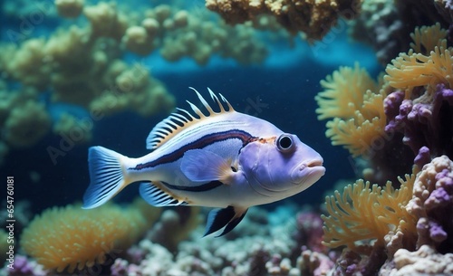 a fish and anemone underwater reef sea coral. underwater fish world oceans day concept created with generative ai  © Chaudhry