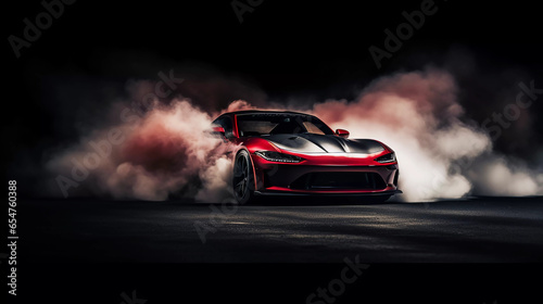 Drifting super sport car on a black background © Johannes
