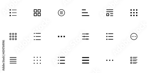 Hamburger menu icon set. Menu ui icons. Website navigation buttons. User interface design elements. Vector illustration.