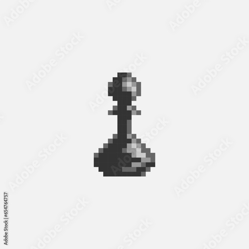 Chess pawn pixel style on white background.