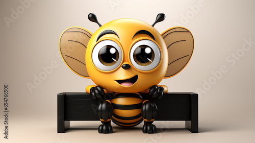 3d bee cartoon HD 8K wallpaper Stock Photographic Image