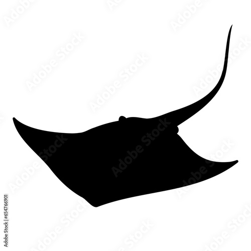 Stingray Manta ray silhouette. vector illustration