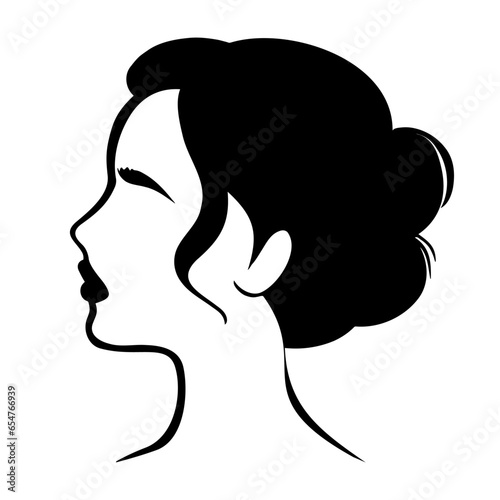 Beauty hairstyle woman face logo icon symbol. Vector illustration