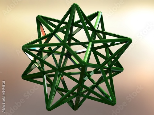 Wireframe Shape Stellated Dodecahedron 3D print model