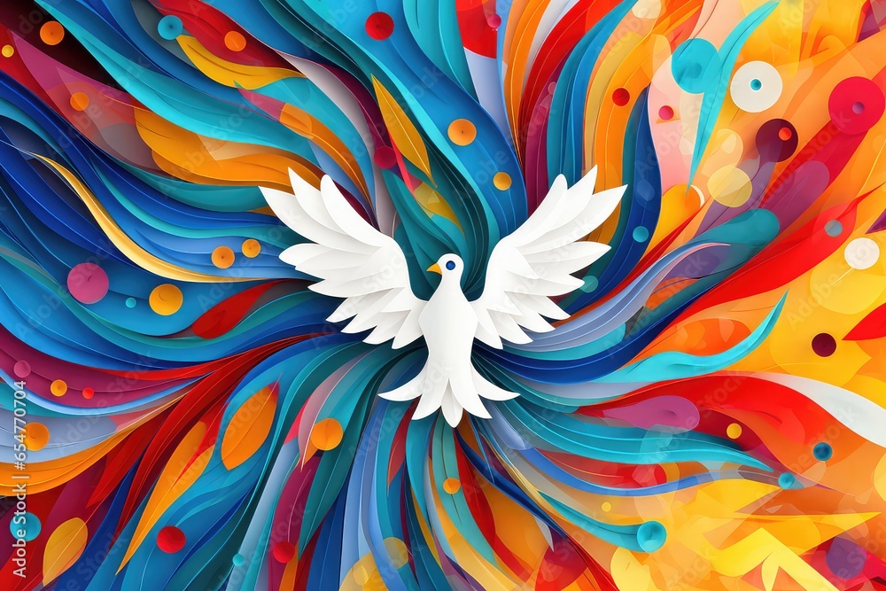 Abstract Background with dove for World Peace Day