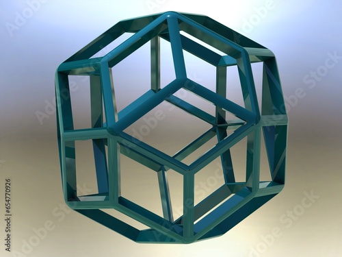 Wireframe Shape Rhombic Triacontahedron 3D print model photo