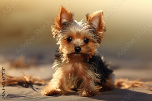 very cute beautiful little puppy dog outside © Nataliia