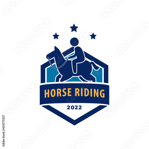 Horse Riding Logo Badge Design Template