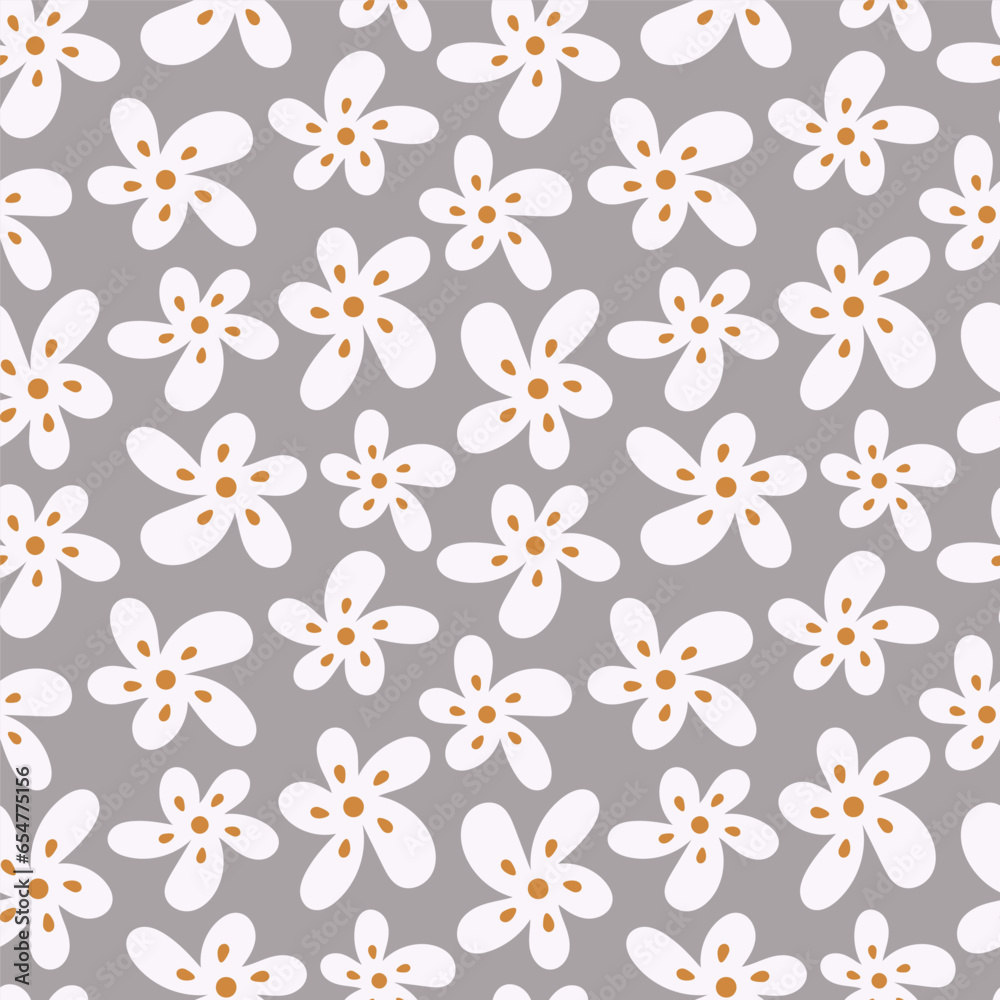 Floral seamless pattern. Hand drawn vector illustration. Creative repeatable wallpaper background design Floral seamless pattern. Hand drawn vector illustration. Creative repeatable wallpaper background design