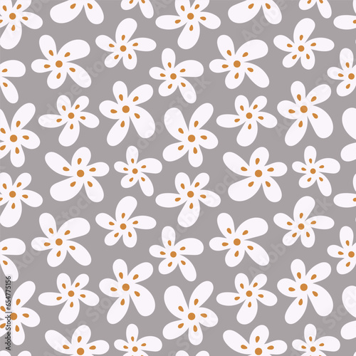 Floral seamless pattern. Hand drawn vector illustration. Creative repeatable wallpaper background design