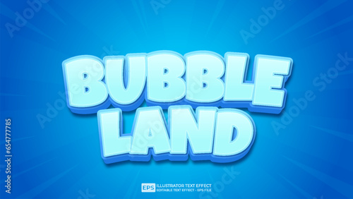 Vector vector 3d editable bubble land text effect font