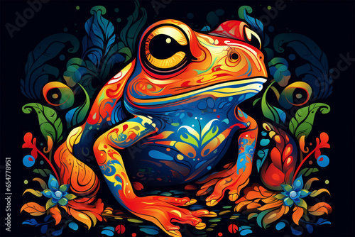 Japanese style design vector  vector design of a frog