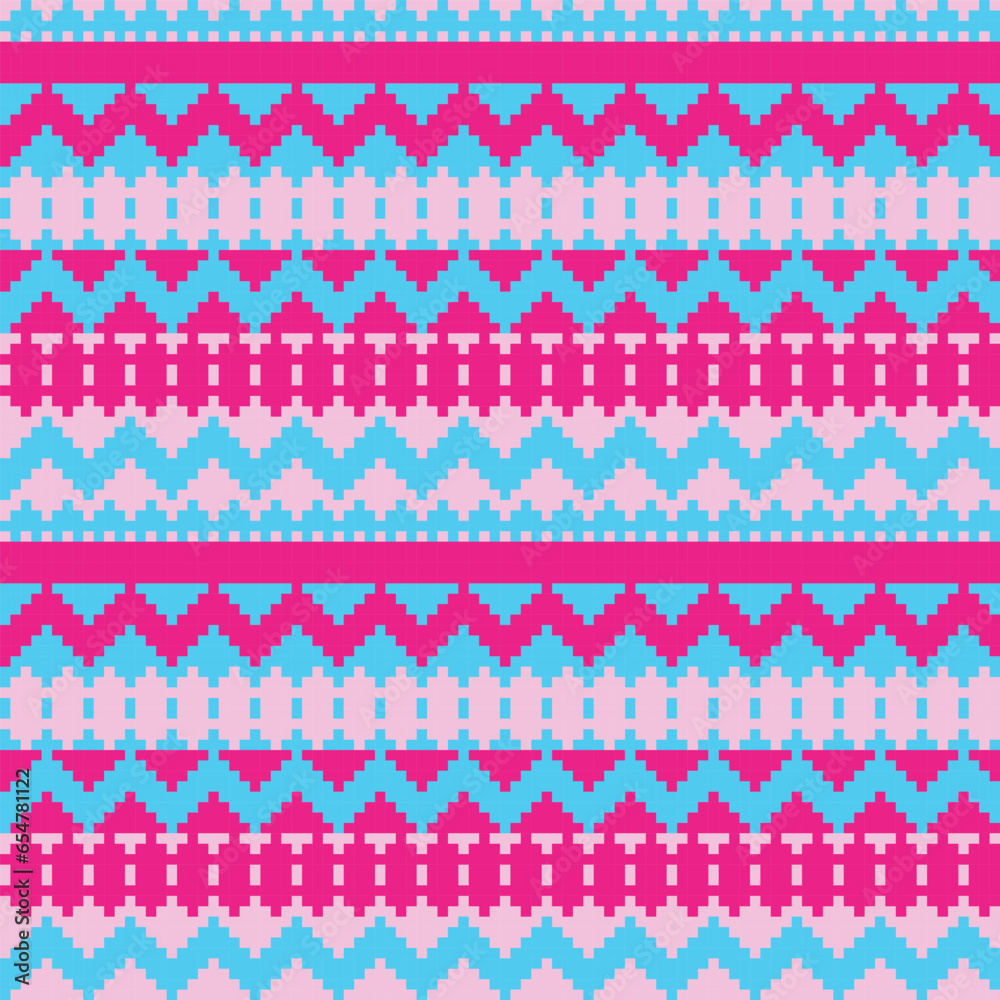 Colourful Chevron Fair Isle Seamless Pattern Design Colourful Chevron Fair Isle Seamless Pattern Design