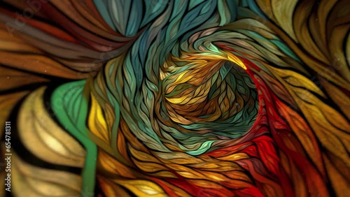 3D Tunnel Autumn Loop footage 