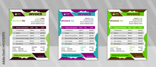 Corporate and business invoice design template design, Company invoice template with price receipt, payment agreement, invoice bill, 
accounting, bill receipt
