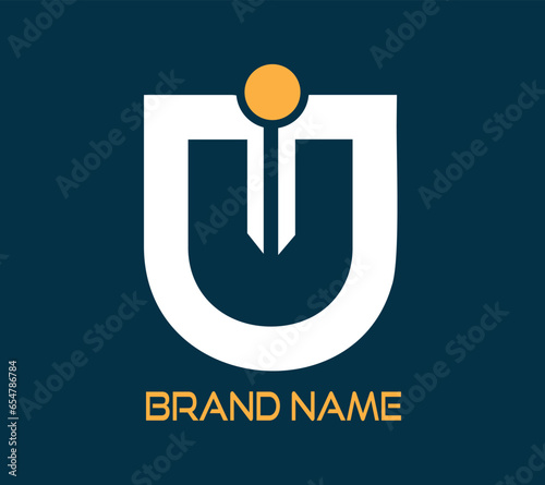 U letter logo. EPS file. EditableColor. CMYK Color mode. Free Font used. Easy To Download.