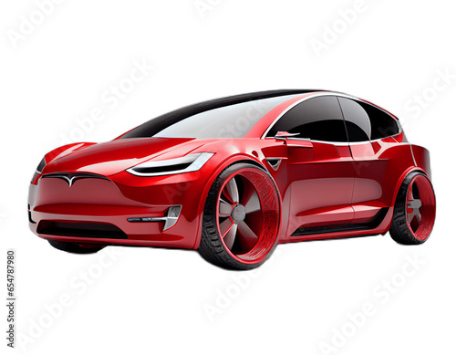 Beautiful red electric car transparent PNG © I LOVE PNG