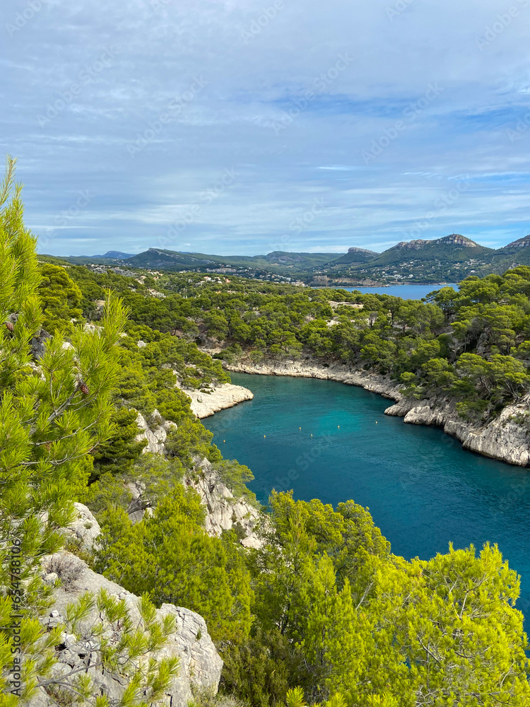 The Calanques National Park is a French national park located on the Mediterranean coast in Bouches-du-Rhône, Southern France. The beach of  Port Pin.