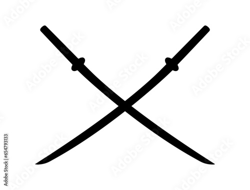 Samurai silhouette vector art white background
