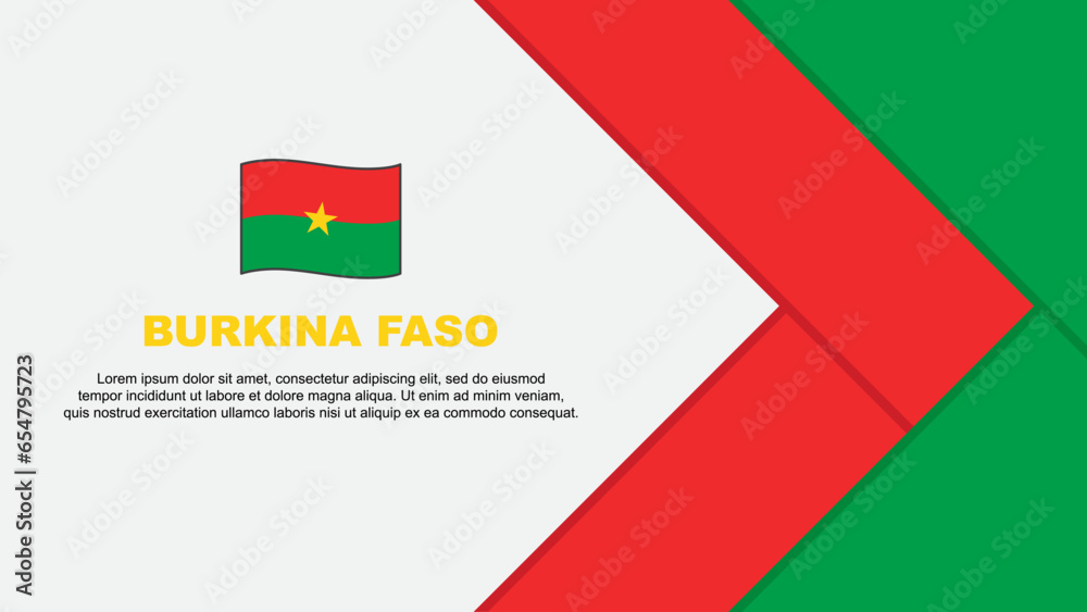 Obraz premium Burkina Faso Flag Abstract Background Design Template. Burkina Faso Independence Day Banner Cartoon Vector Illustration. Burkina Faso Cartoon