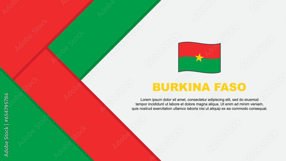 Obraz premium Burkina Faso Flag Abstract Background Design Template. Burkina Faso Independence Day Banner Cartoon Vector Illustration. Burkina Faso Illustration