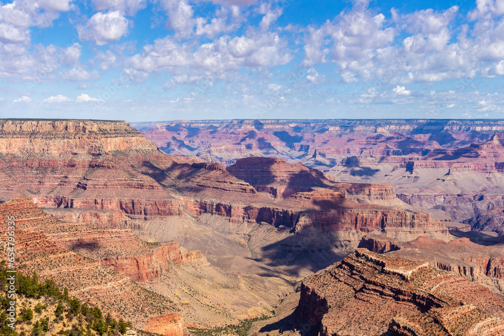 The South Rim of the Grand Canyon National Park, carved by the Colorado River in Arizona, USA. Amazing natural geological formation. The Grandview Point. The South Rim of the Grand Canyon National Park, carved by the Colorado River in Arizona, USA. Amazing natural geological formation. The Grandview Point.