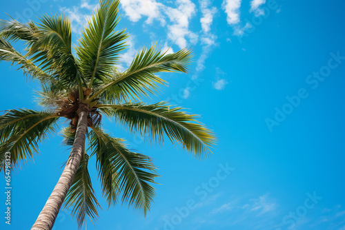 A palm tree and the blue sky © frimufilms