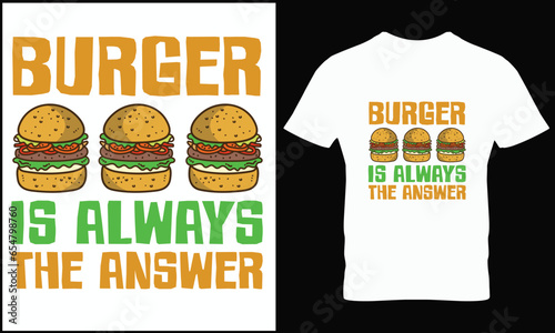 Burger t-shirt design vector graphic.