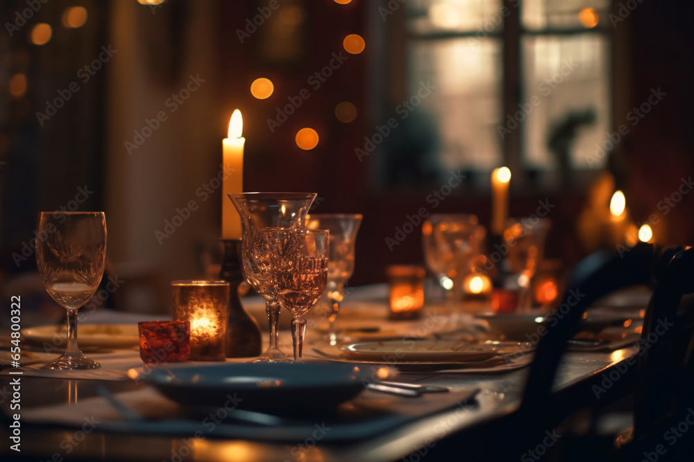 A glass of red wine on a table in a restaurant. Selective focus. Wineglass with red wine and grapes on the wooden table.
