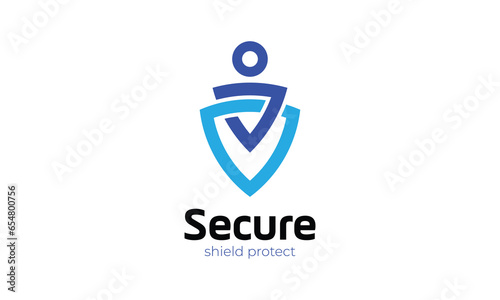 Medical protect shield logo design for clinic or hospital photo