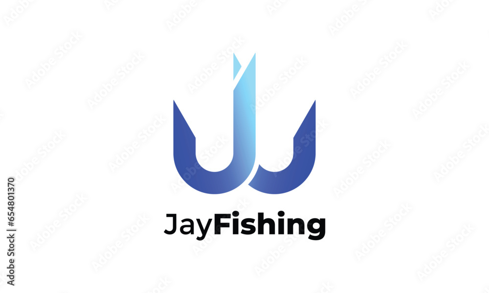 Fishing hook logo style design for fisherman Fishing hook logo style design for fisherman