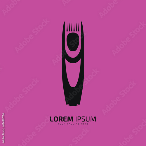 electric hair clippers turned vector isolated. Hairdressing shaving machine or equipment illustration for barber shop logo
