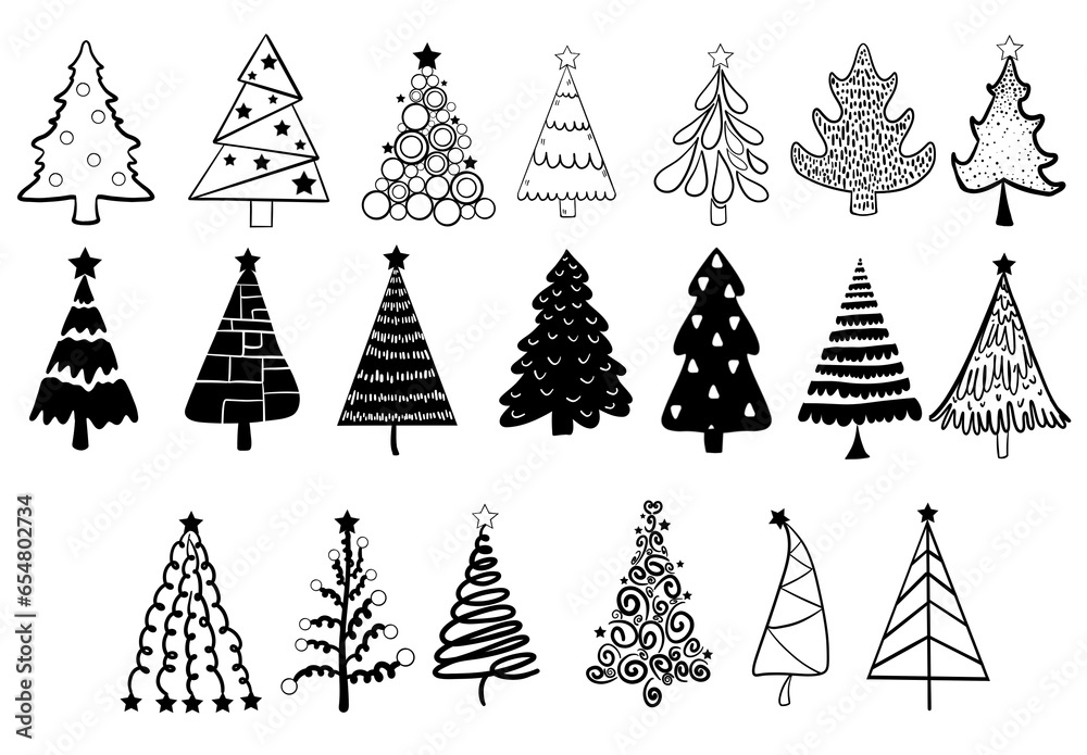 Obraz premium set of christmas trees