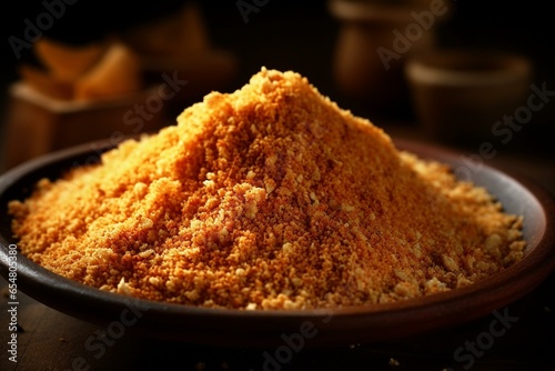 Homemade grated breadcrumb coating that is crispy and crumbed. Generative AI photo