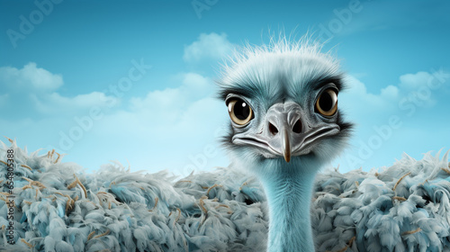 portrait of an ostrich HD 8K wallpaper Stock Photographic Image