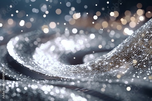 Water splashes abstract background with bokeh defocused lights. Glittering lights background. Abstract background with bokeh defocused lights. 3D rendering 