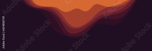 beautiful orange landscape view scenic dusk vector illustration good for wallpaper, background, backdrop, banner, web, and design template	