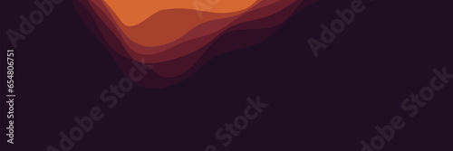beautiful orange landscape view scenic dusk vector illustration good for wallpaper, background, backdrop, banner, web, and design template 
