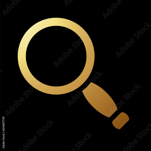 Gold Abstract Magnifier Stationery Icon