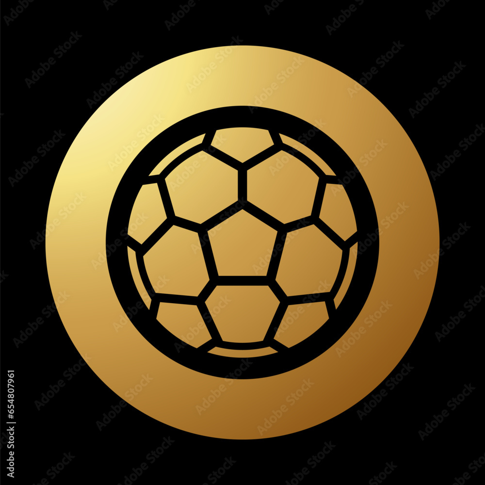 Fototapeta premium Gold Abstract Round Football Icon