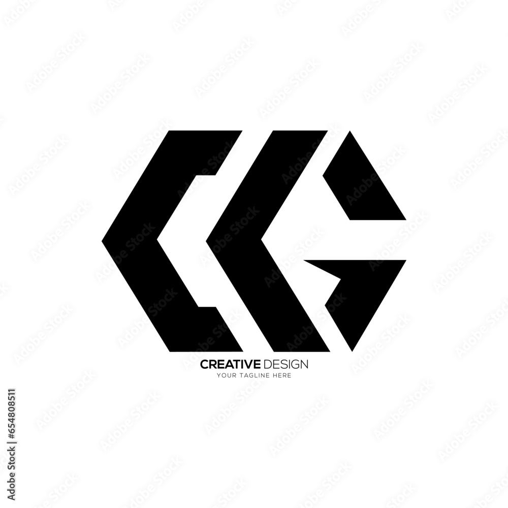 Modern letter Cg initial unique shapes alphabet typography monogram logo