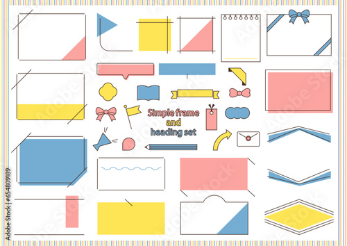 simple frame and heading set, spring color	
