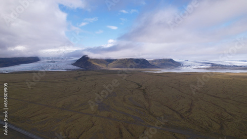Fjallsarlon and Breidarlonis glacial lagoons in Iceland, on the southern end of Vatnajökull glacier. Vatnajokull Glacier is the largest glacier in Europe.
