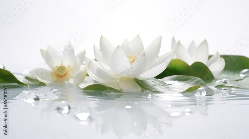 Lotus flower with water drops. Generative AI
