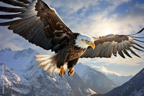 Eagle soaring. Generative AI © Elizabeth